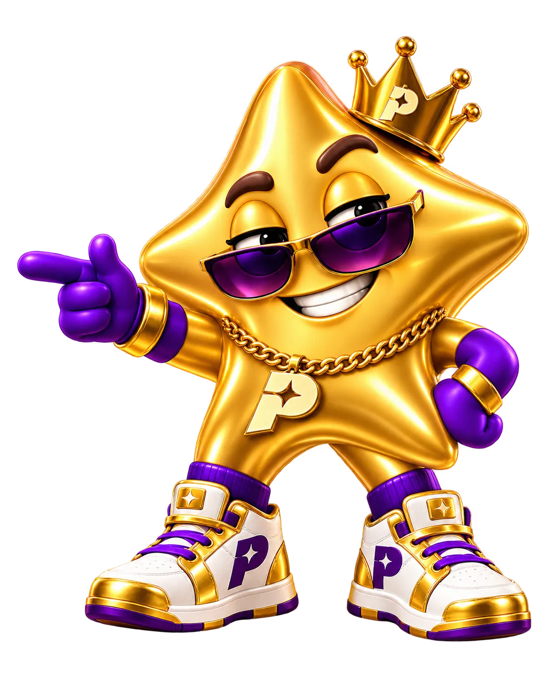 Mascota de Premiazo señalando los premios